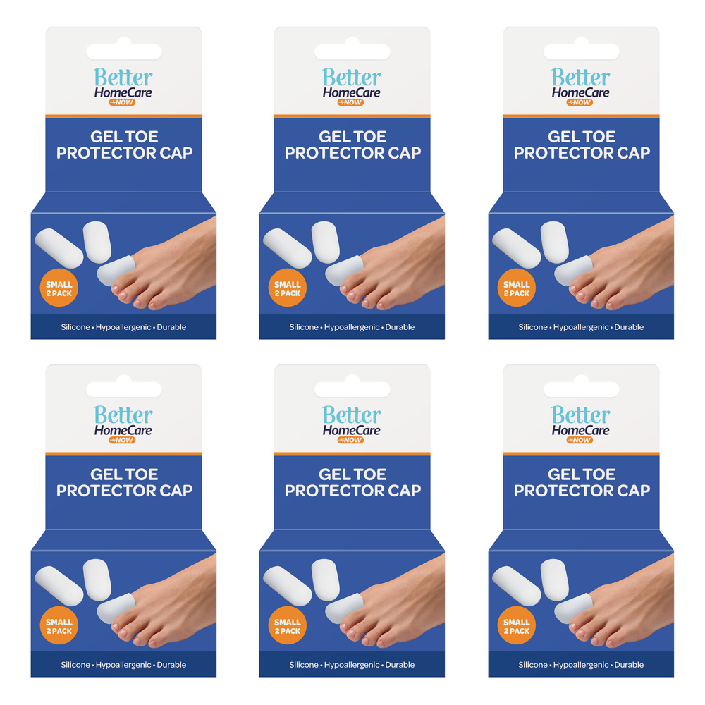 Better Home Care Now Gel Toe Cap Silicone Sleeve 6 Pack Bundle 2.5 x 4.5 cm