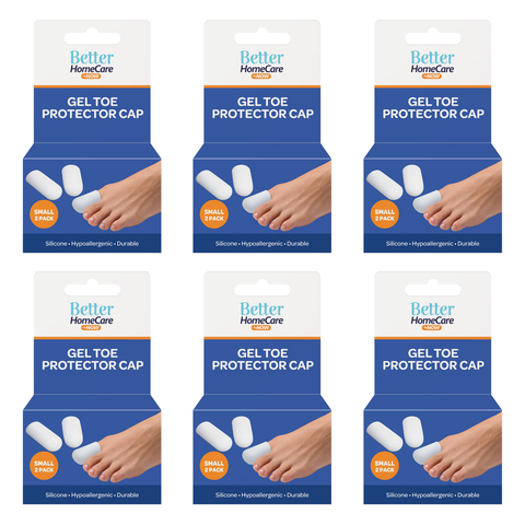 Better Home Care Now Gel Toe Cap Silicone Sleeve 6 Pack Bundle 2.5 x 4.5 cm