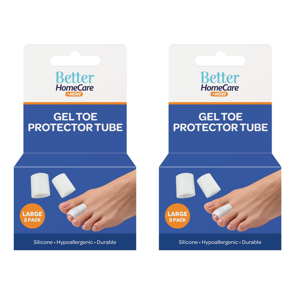 Better HomeCare Now Large Gel Toe Cap Silicone Tube Pack of 2 3.5 by 3.5 cm