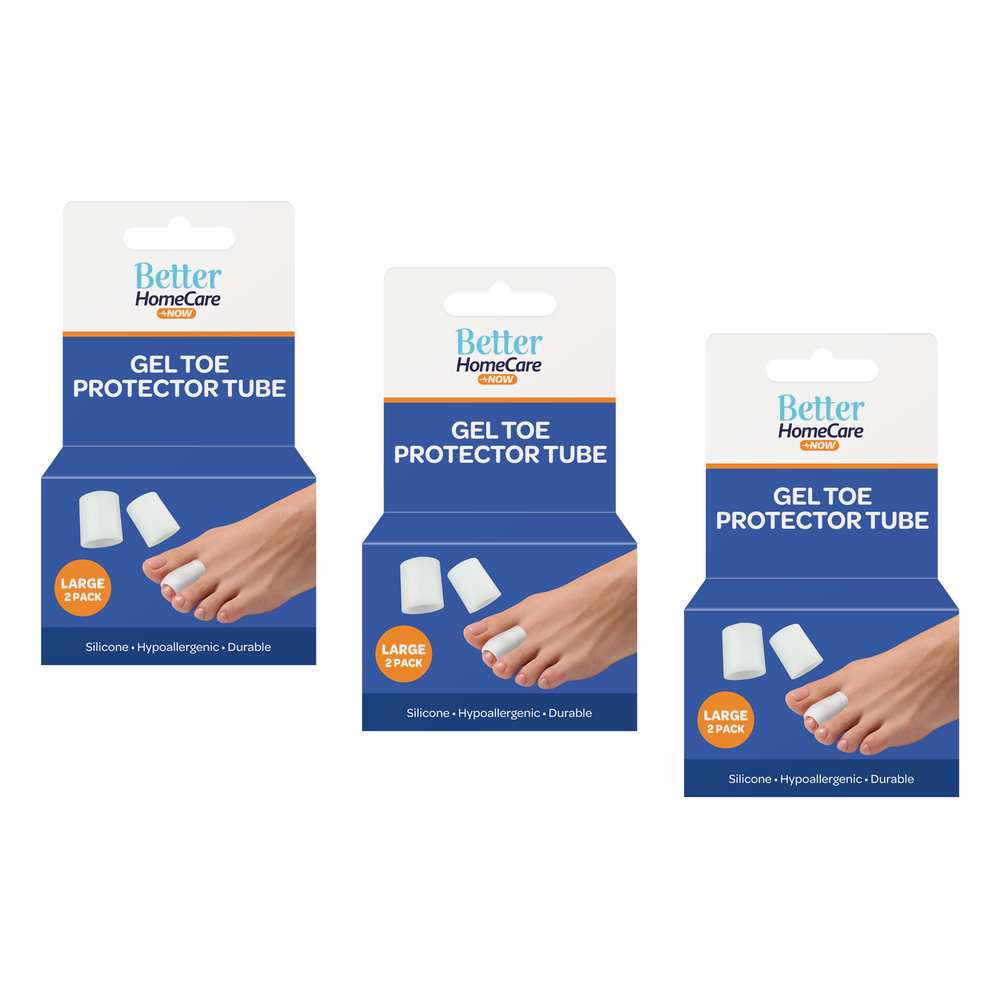 Better Home Care Now Gel Toe Cap Silicone Tube Bundle of 3 3.5 x 3.5cm
