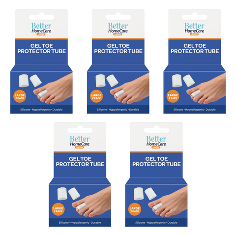 Better Home Care Now Gel Toe Cap Large Silicone Tube Bundle of 5 3.5 x 3.5 cm