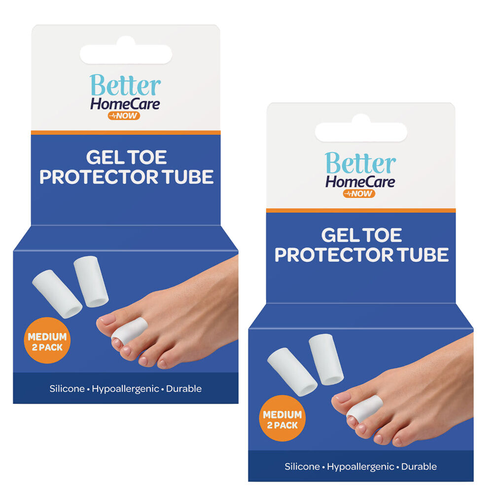 Better Home Care Now Gel Toe Caps Silicone Tube 3 x 5cm Pack of 2