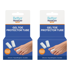Better HomeCare Now Gel Toe Caps Silicone Tube 3 x 5cm Pack of 2