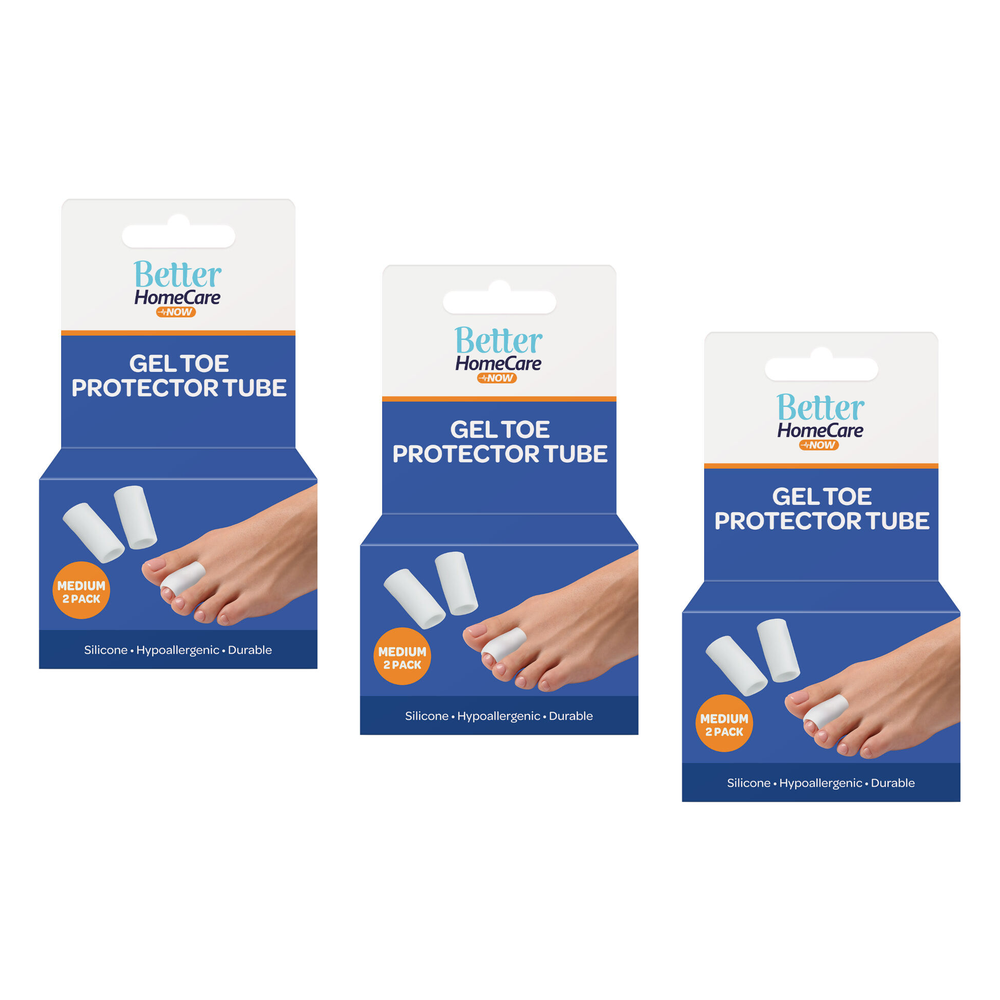 Better Home Care Now Silicone Gel Toe Cap Tube 5cm Bundle of 3