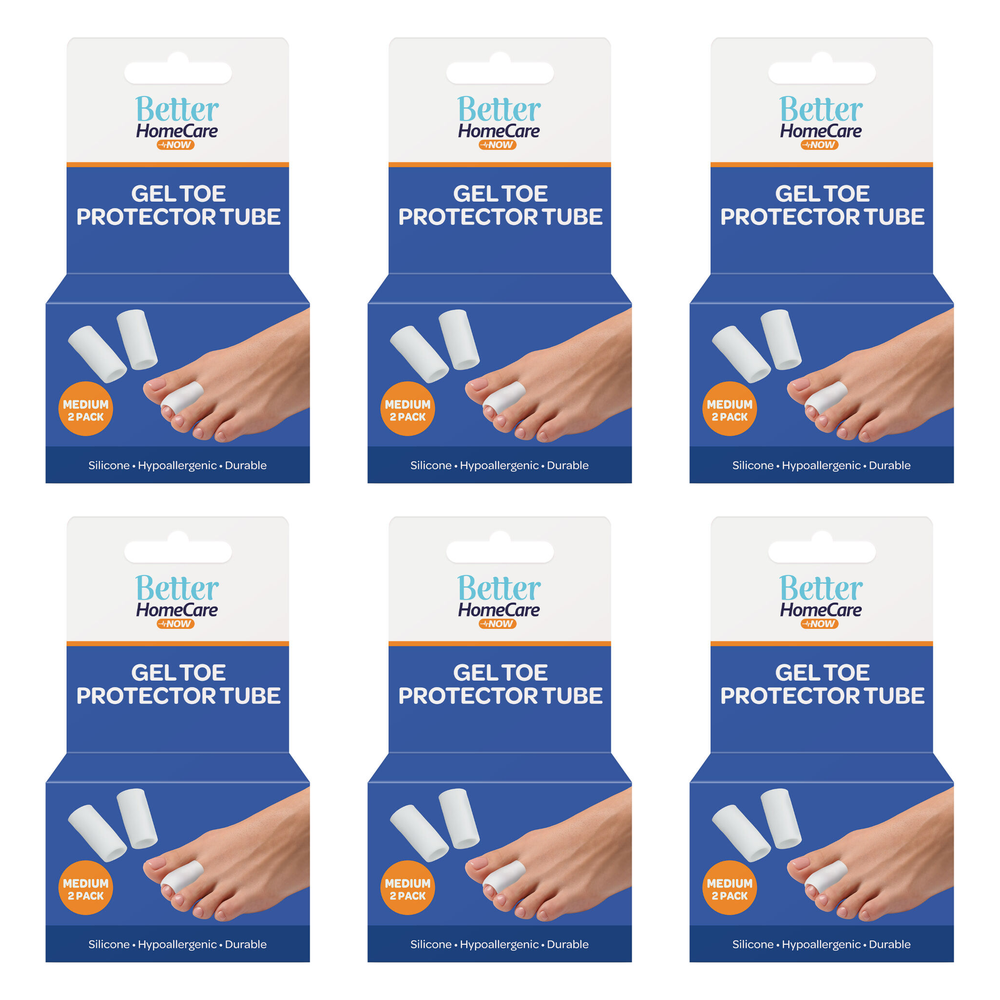 Better Home Care Now Gel Toe Cap Silicone Tube 3x5cm Bundle of 6