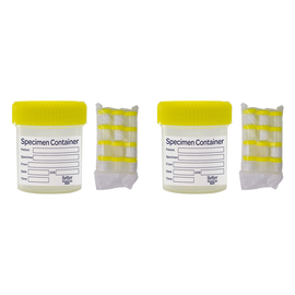 Better HomeCare Now 60ml Specimen Containers 12 Pack x 2 Leak Proof Yellow Lids