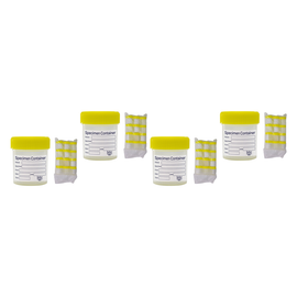 Better Homecare Now 60ml Specimen Container Bundle 4 Pack Leak Proof Yellow Lid