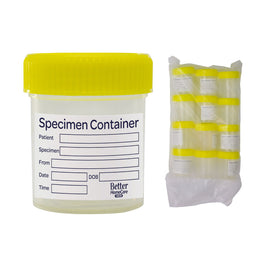 Better Homecare Now Specimen Containers 60ml 12 Pack Leak-Proof Yellow Lid