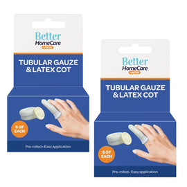 Better Home Care Now 4 x Tubular Gauze & Rubber Finger Cots x 2
