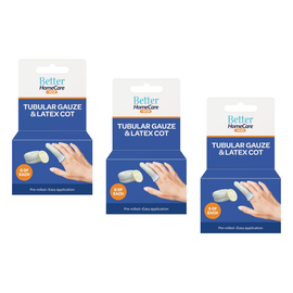 Better Home Care Now 3 Pack Tubular Gauze and Rubber Finger Cots