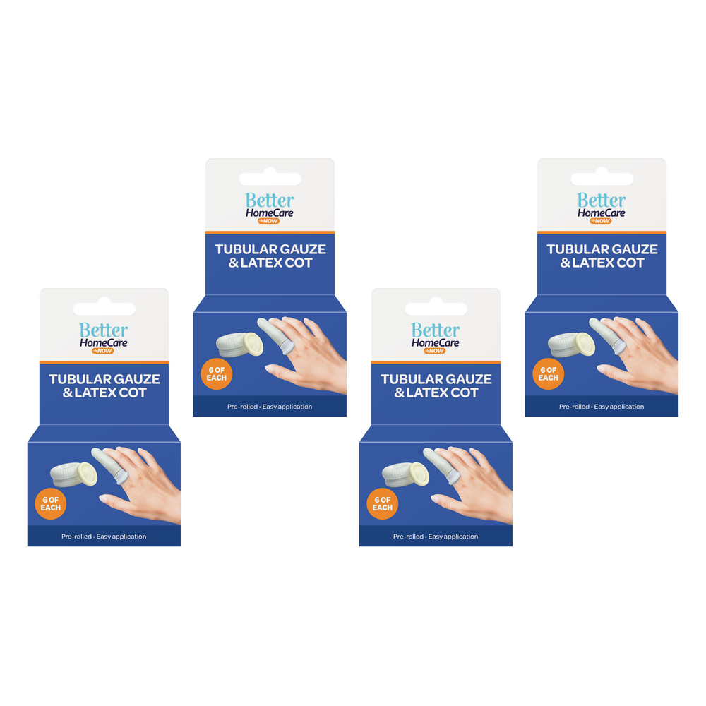 Better Home Care Now Tubular Gauze and Rubber Finger Cots Bundle of 4
