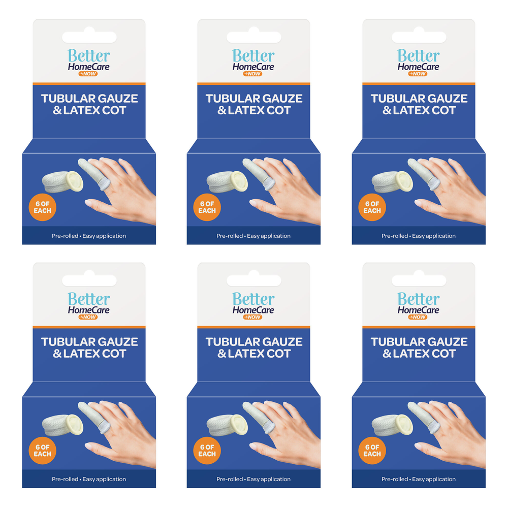 Better Home Care Now Tubular Gauze and Rubber Finger Cots 6 Pack