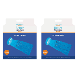 Better HomeCare Now Vomit Bags 3 Pack Disposable Twist & Lock Spill-Proof x 2