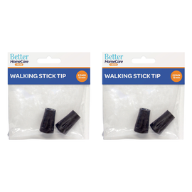 Better HomeCare Now Walking Stick Tips Rubber NonSlip End Bottom Black 13mm 2x 2 Pack