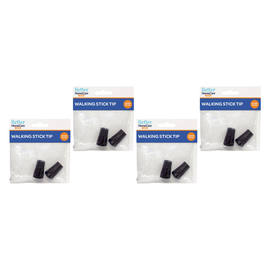 Better Home Care Now Walking Stick Tips 13mm Black Non Slip 4 Pack