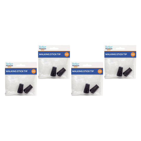 Better Home Care Now Walking Stick Tips 13mm Black Non Slip 4 Pack