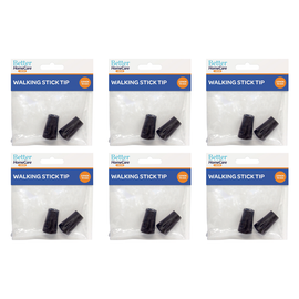 Better Home Care Now Walking Stick Tips 13mm Black Pack of 6