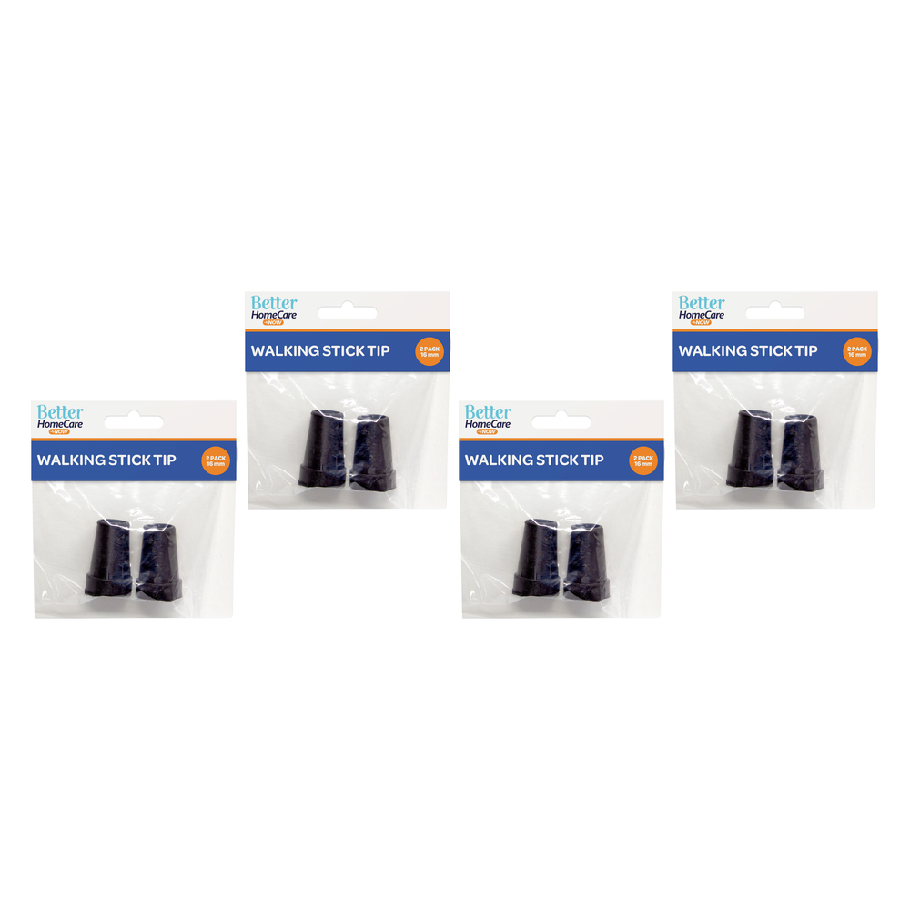 Better Home Care Now Walking Stick Tips Rubber Non Slip 16mm Pack of 4