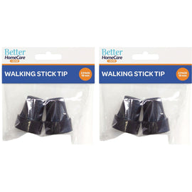 Better Home Care Now Walking Stick Tips Rubber NonSlip End Bottom Black 19mm 2x 2 Pack