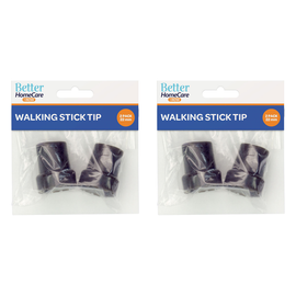 Better HomeCare Now Walking Stick Tips Rubber NonSlip End Bottom Grey 22mm 2x 2 Pack