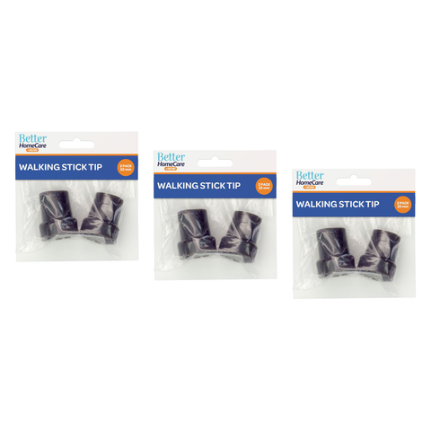 Better Home Care Now Walking Stick Tips Rubber Non Slip Grey 22mm Bundle of 3