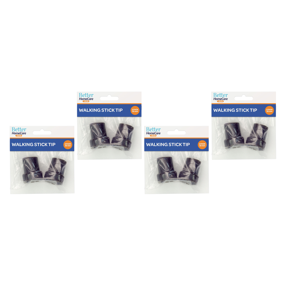 Better Home Care Now Walking Stick Tip Bundle of 4 Grey 22mm
