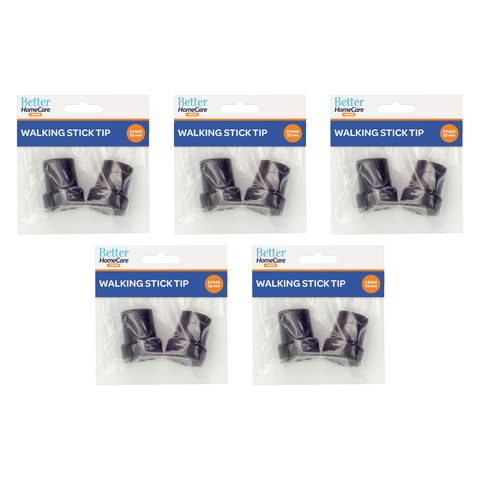 Better Home Care Now Walking Stick Tips Rubber Non Slip Grey 22mm Bundle of 5