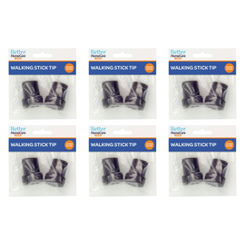 Better Home Care Now Walking Stick Tips 22mm Grey Non Slip 6 Pack