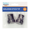 Better Home Care Now Walking Stick Tips Rubber Non-Slip End Bottom Grey 22mm Pack x 2