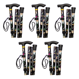 Better Home Care Now Folding Walking Stick 33 to 37 inch Bundle of 5