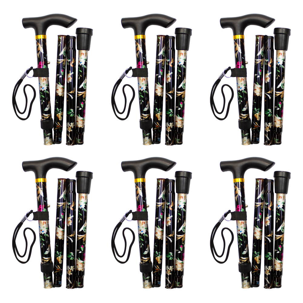 Better Home Care Now Folding Walking Stick 33-37 Inch Bundle of 6