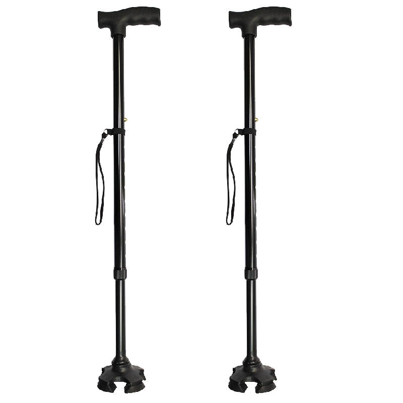 Better Home Care Now Adjustable Self Standing Walking Stick Black x2