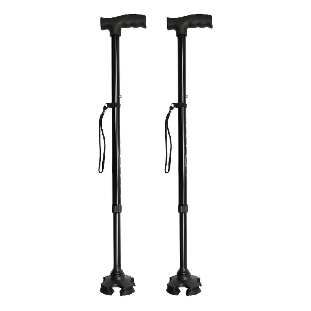 Better Home Care Now Adjustable Self Standing Walking Stick Black x2