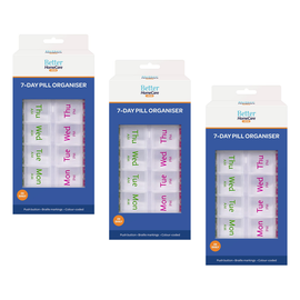 Better Homecare Now 7 Day AM PM Pill Organiser Bundle of 3