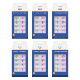 Better Homecare Now 6 Pack 7 Day Pill Organiser AM PM Braille Push Buttons