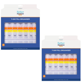 Better Homecare Now 7 Day Pill Organiser 4x Daily Braille Push Button 2 Pack