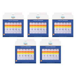 Better Homecare Now 5 Pack 7 Day Pill Organiser 4x Daily Braille Push Button