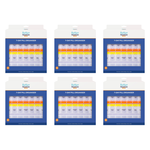 Better Homecare Now 7 Day 4x Daily Pill Organiser 6 Pack with Braille