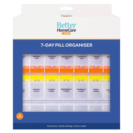 Better Homecare Now 7 Day Pill Organiser 4x Daily with Braille & Push Button