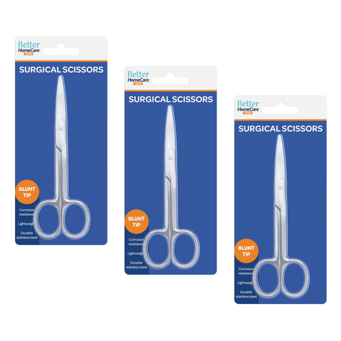 Better Homecare Now Surgical Scissors 3 Pack Blunt Tip Stainless Steel