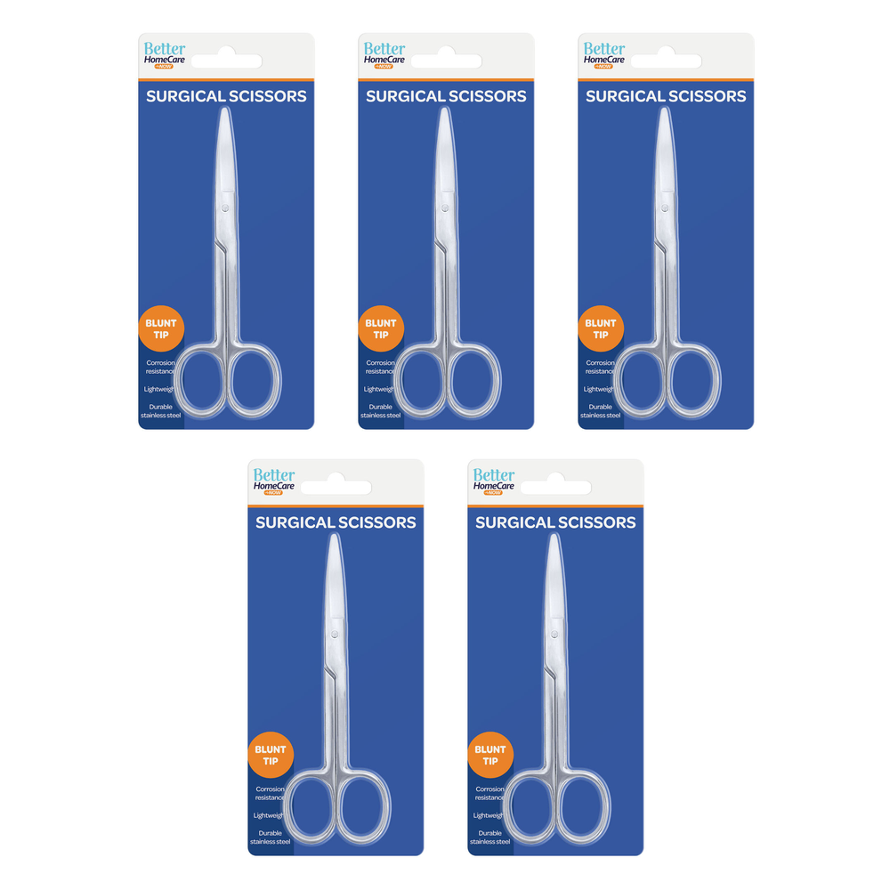 Better Homecare Now Blunt Tip Surgical Scissors Bundle of 5 Stainless Steel