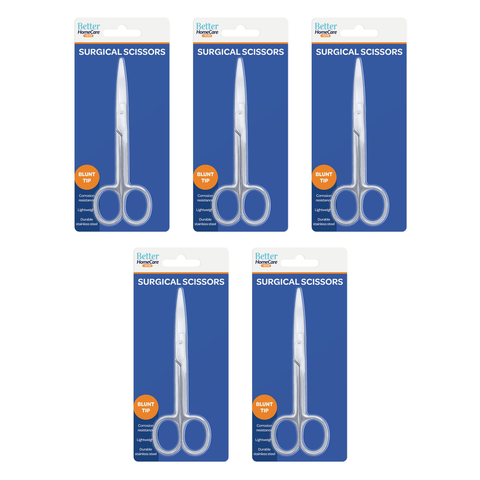 Better Homecare Now Blunt Tip Surgical Scissors Bundle of 5 Stainless Steel