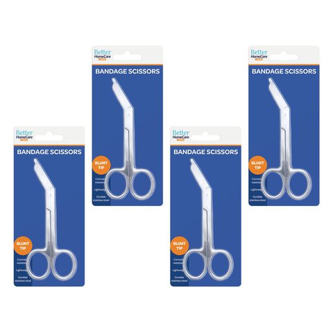 Better Homecare Now Bandage Scissors Stainless Steel Blunt Tip 4 Pack Bundle