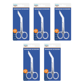 Better Homecare Now Bandage Scissors 5 Pack Blunt Tip Stainless Steel