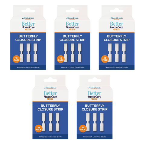 Better Homecare Now Butterfly Closure Strips 5 Pack Waterproof Latex Free