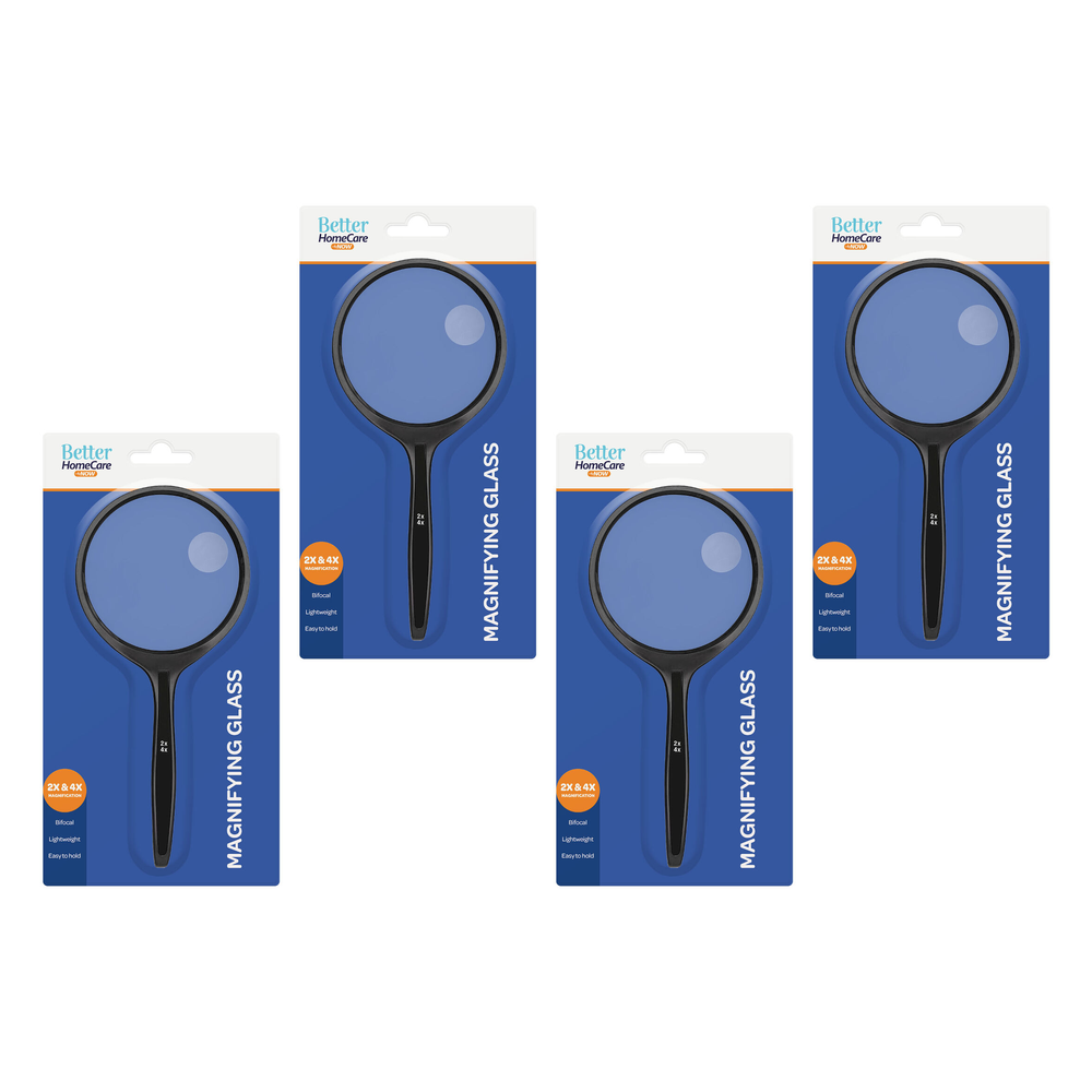 Better Homecare Now Bifocal Magnifying Glass 7.5cm 2x 4x Bundle of 4