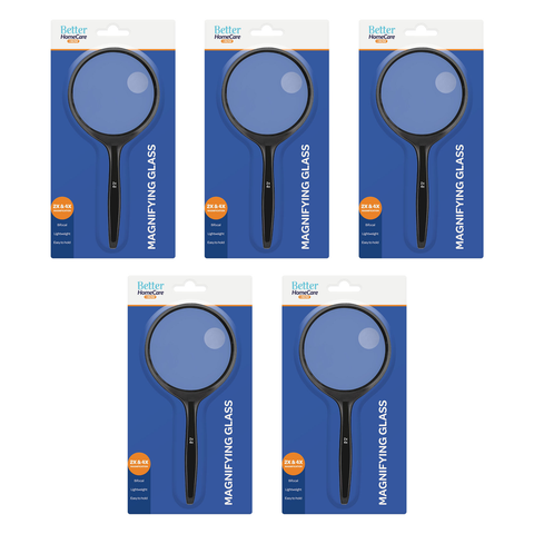 Better Homecare Now Bifocal Magnifying Glass 7.5cm 2x and 4x Bundle of 5