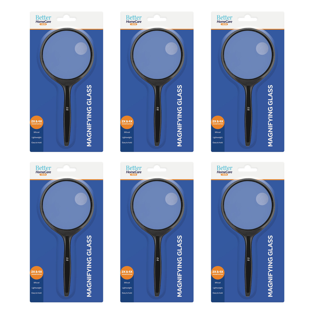 Better Homecare Now Bifocal Magnifying Glass 7.5cm 2x and 4x Bundle of 6