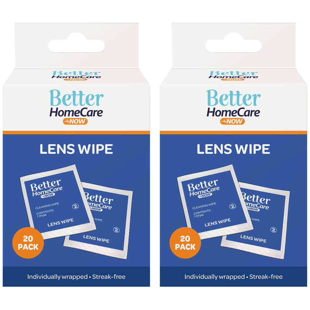 Better Homecare Now Lens Wipes 20 Pack Individually Wrapped Streak Free 2 Pack