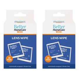 Better HomeCare Now Lens Wipes 20 Pack Individually Wrapped Streak Free 2 Pack